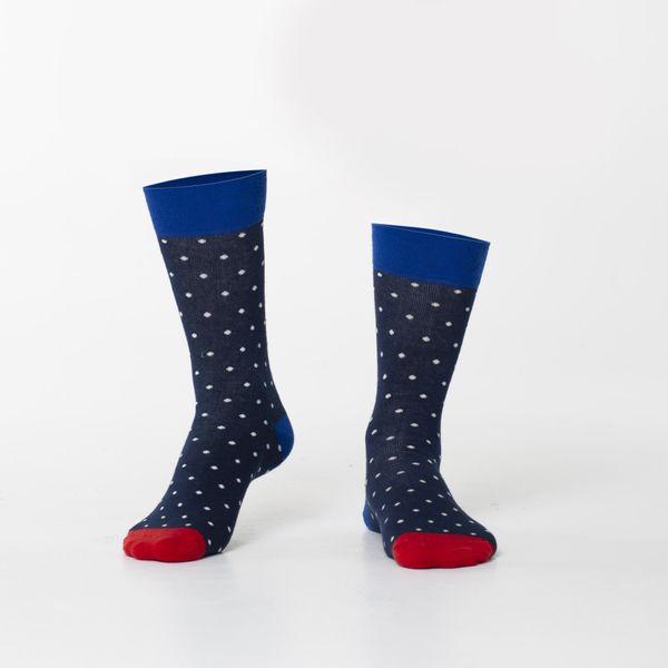 FASARDI Men's dark blue polka dot socks