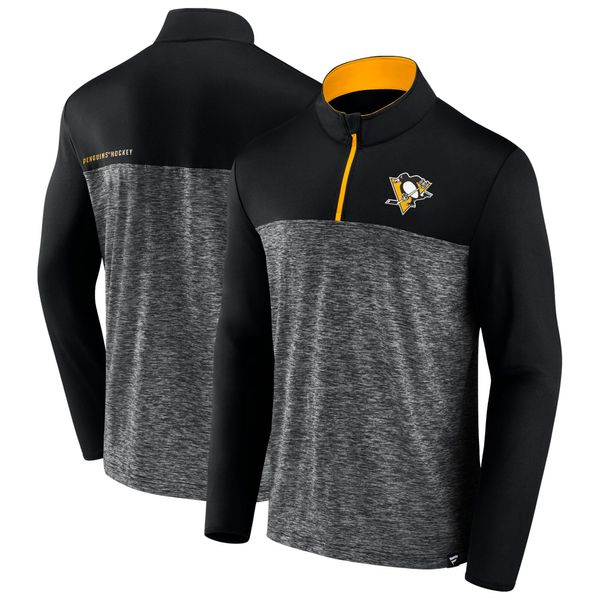 Fanatics Men's Fanatics Mens Iconic Defender 1/4 Zip Sweatshirt Pittsuburgh Penguins