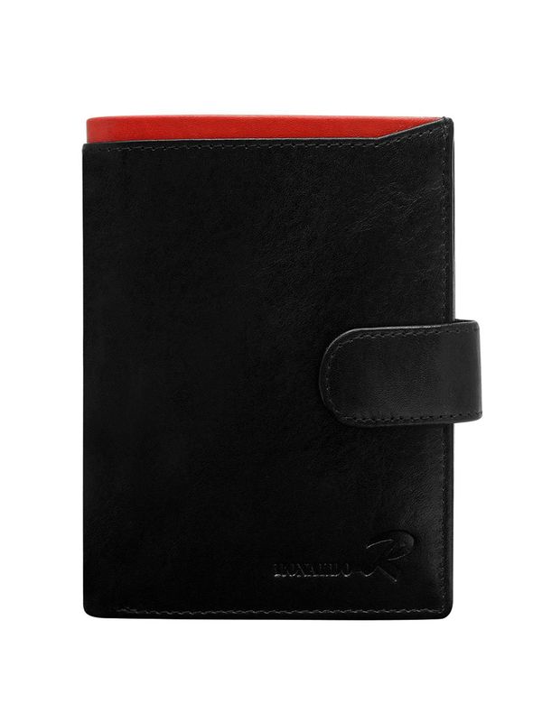 Fashionhunters Men's leather wallet with red inset