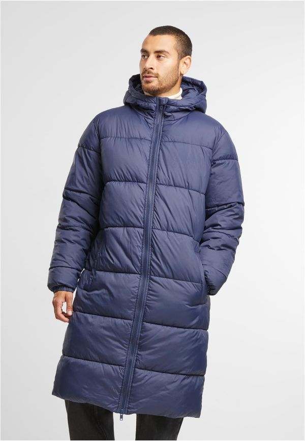 Urban Classics Men's long quilted navy coat