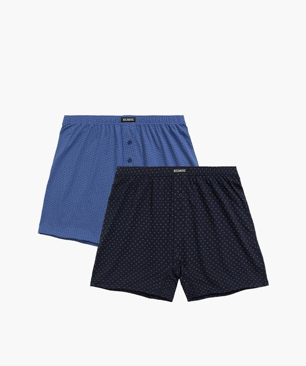 Atlantic Men's loose boxers ATLANTIC 2Pack - blue with pattern