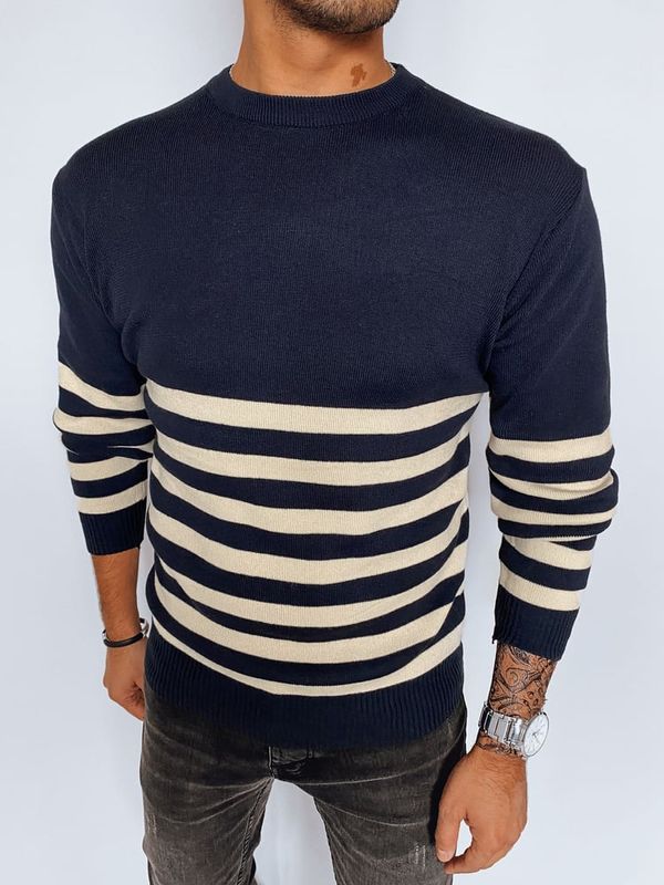 DStreet Men's Navy Blue Striped Dstreet Sweater
