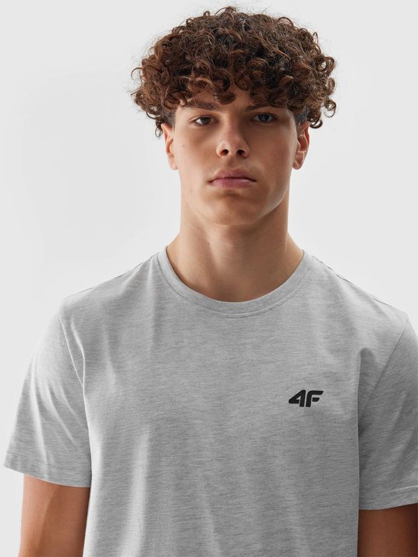 4F Men's Plain T-Shirt Regular 4F - Grey