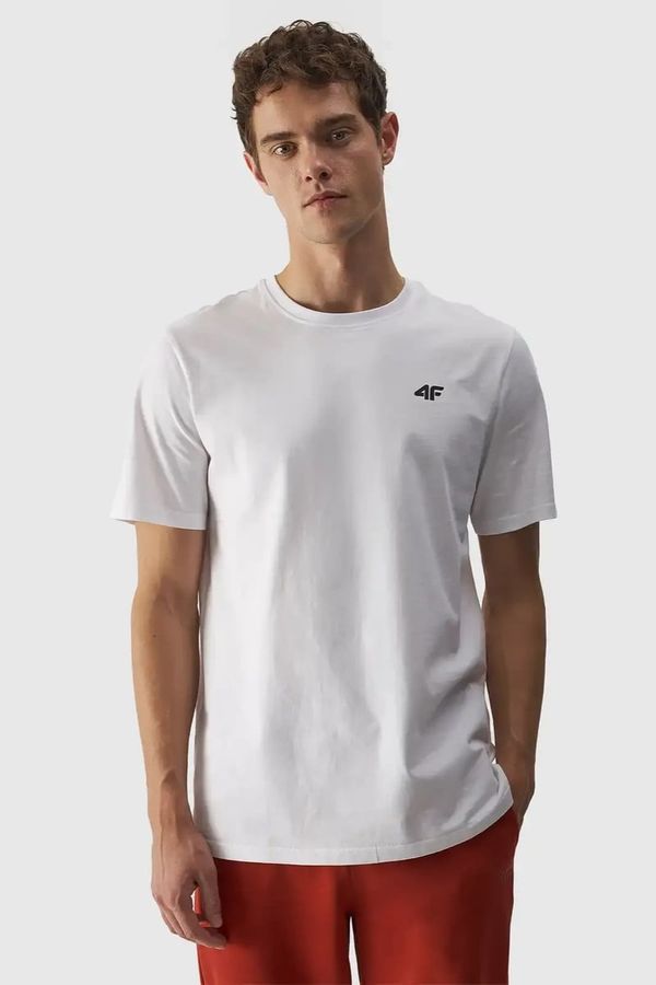 4F Men's Plain T-shirt With Logo 4F White 4FWMM00TTS