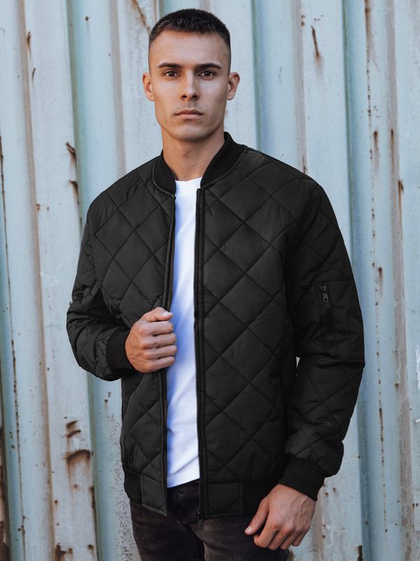 DStreet Men's quilted bomber jacket black TX4847