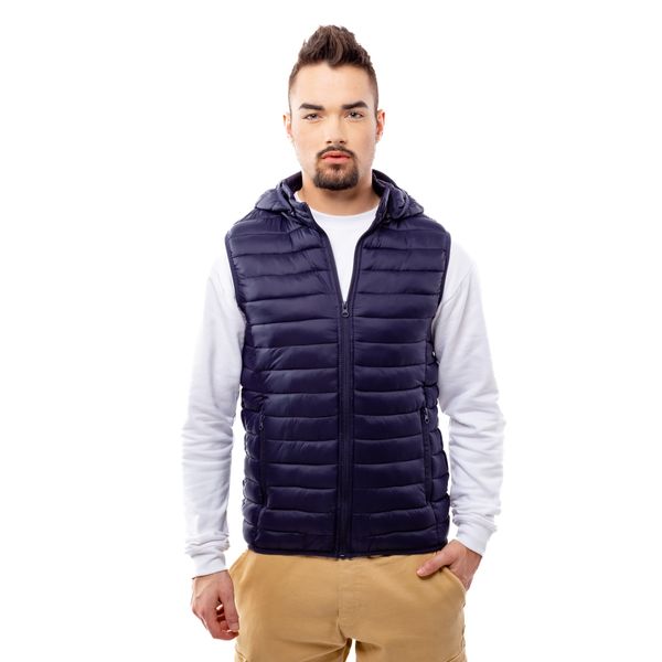 Glano Men's quilted vest GLANO - dark blue