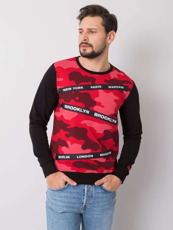 Fashionhunters Men's Red Camo Sweatshirt