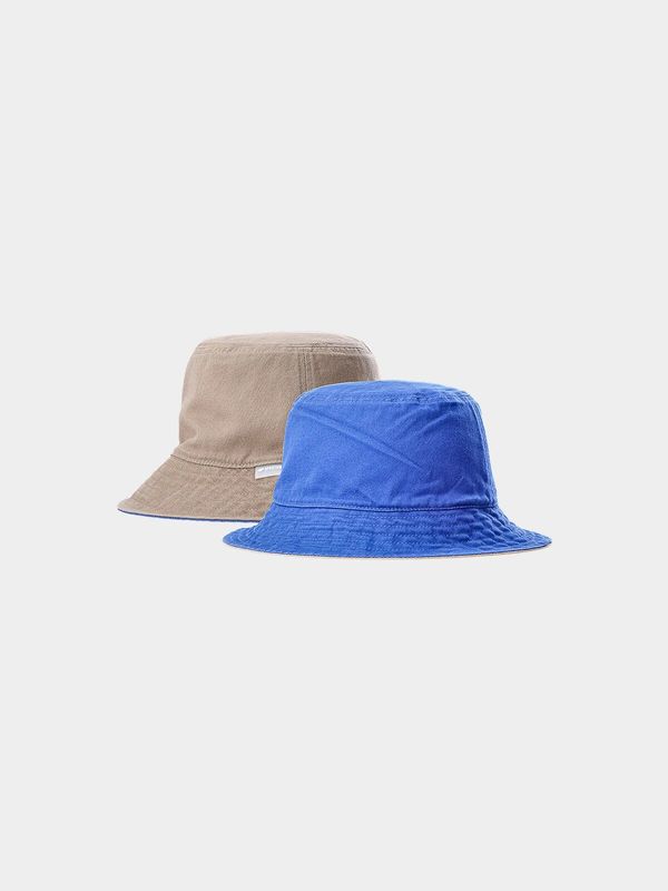 4F Men's reversible bucket hat 4F - beige/blue