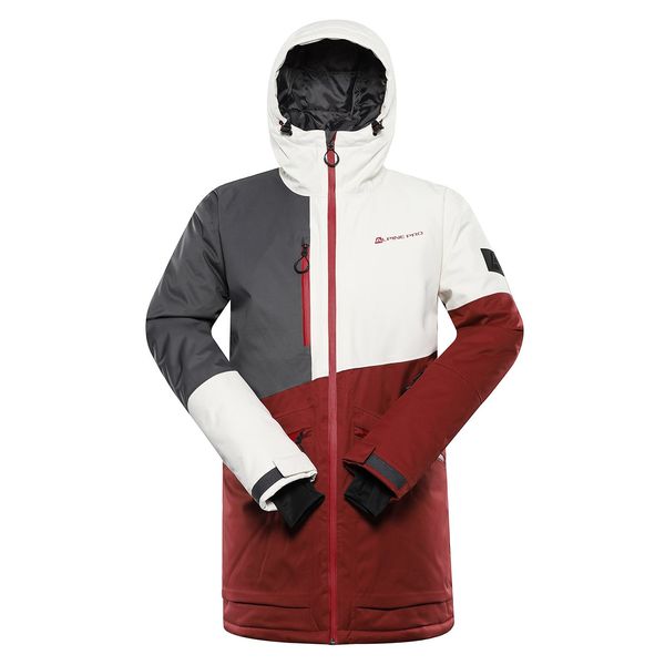 ALPINE PRO Men's ski jacket with ptx membrane ALPINE PRO UZER merlot