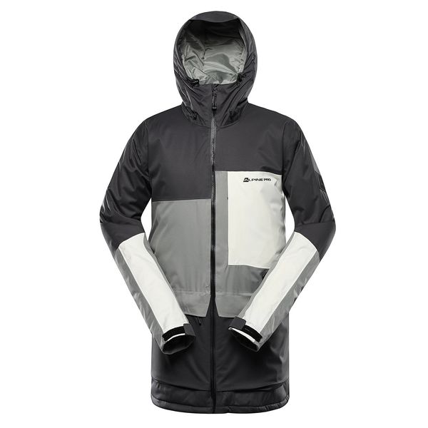 ALPINE PRO Men's ski jacket with ptx snow membrane ALPINE PRO GARG dk.true gray