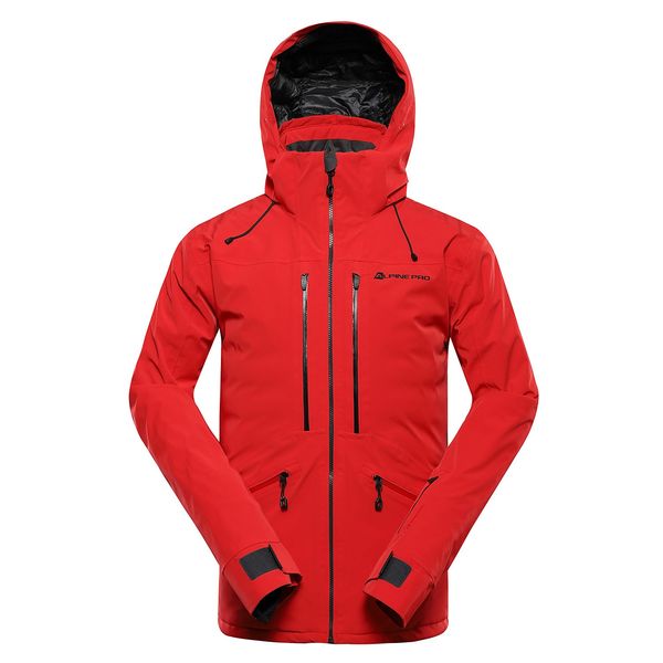 ALPINE PRO Men's ski jacket with ptx snow membrane ALPINE PRO REAS OLYMPIC red