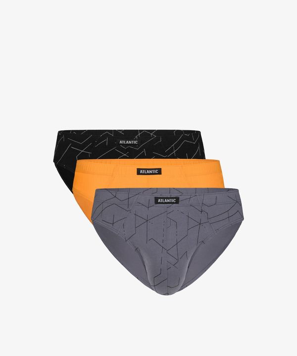 Atlantic Men's sports briefs ATLANTIC 3Pack - black/yellow/gray