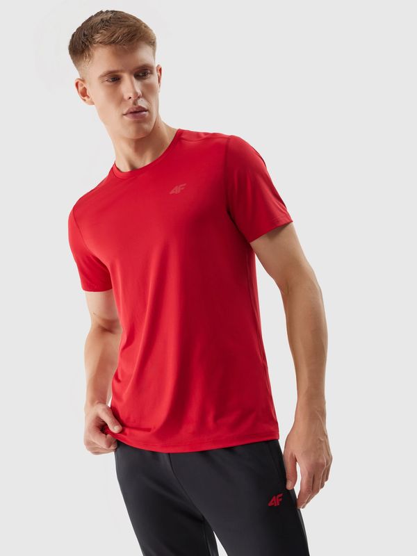 4F Men's sports T-shirt in a regular fit made of recycled 4F materials - red