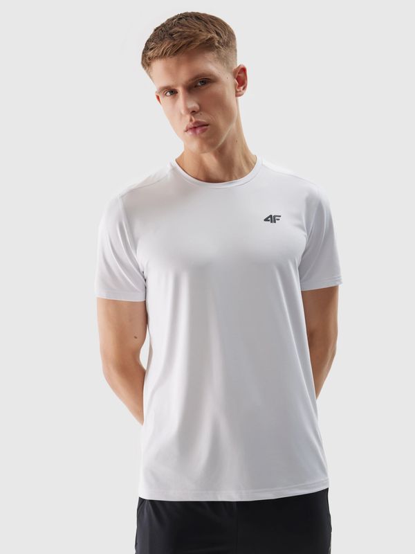 4F Men's sports T-shirt in a regular fit made of recycled 4F materials - white