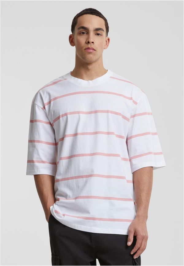 Urban Classics Men's striped T-shirt with oversized sleeves white/pink