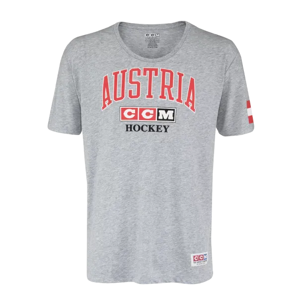 CCM Men's T-shirt CCM FLAG TEE TEAM AUSTRIA Athletic Grey