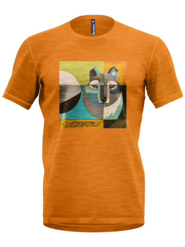 Crazy Idea Men's T-shirt Crazy Idea Joker Wolf/Mustard