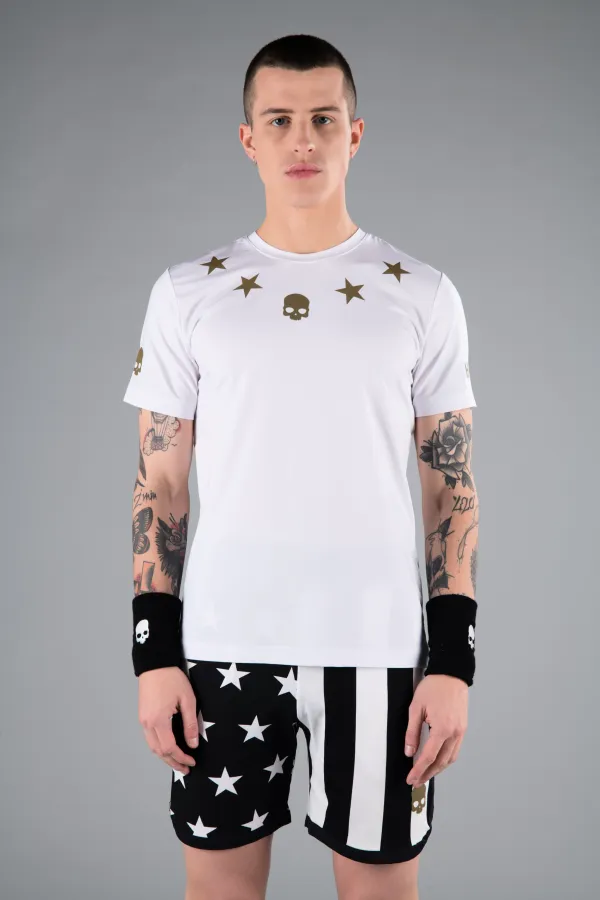 Hydrogen Men's T-Shirt Hydrogen Star Tech Tee White/Gold XL