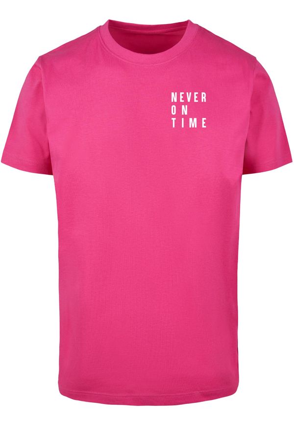 Mister Tee Men's T-shirt Never On Time pink