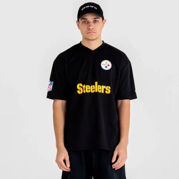 New Era Men's T-Shirt New Era Wordmark Oversized NFL Pittsburgh Steelers, S