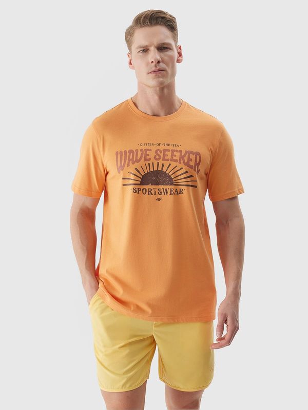 4F Men's T-shirt with 4F print - orange
