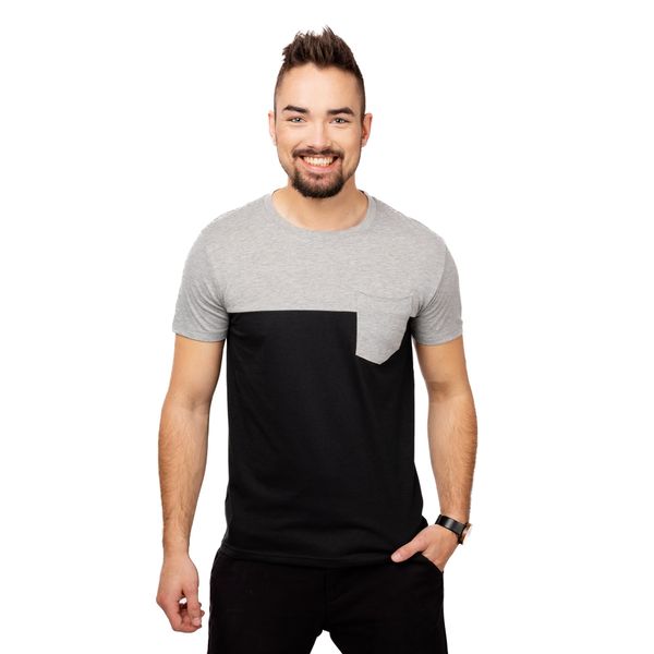 Glano Men's T-shirt with GLANO Pocket - black
