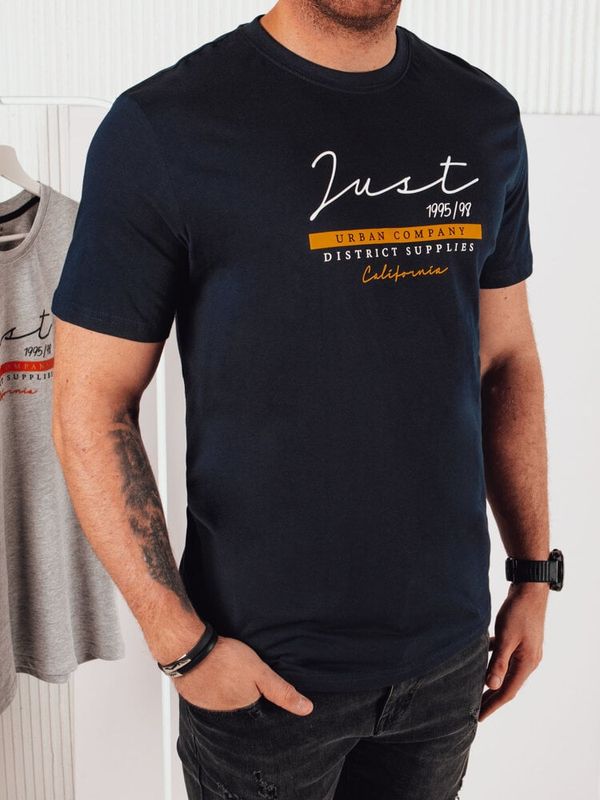 DStreet Men's T-shirt with print, dark blue Dstreet