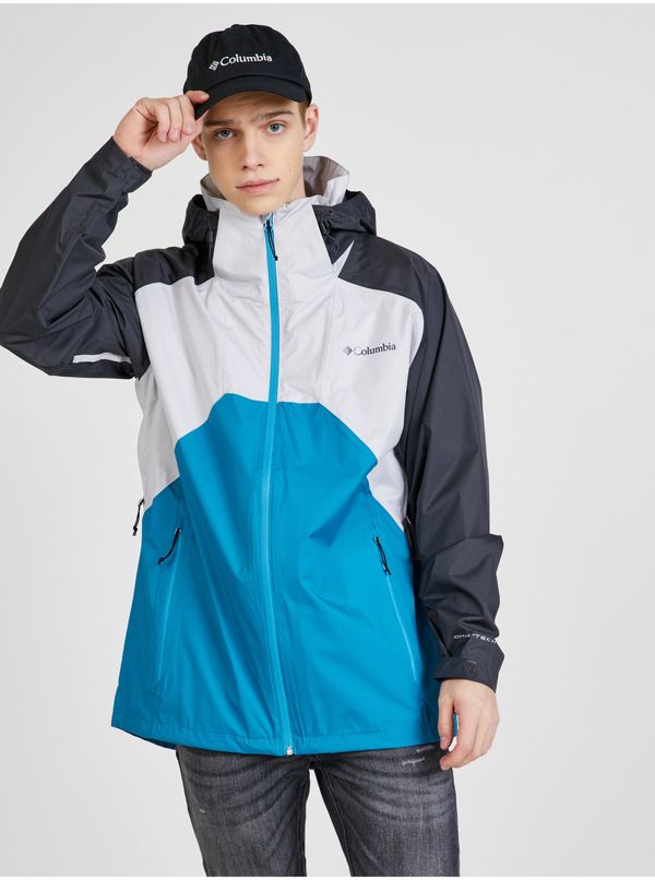 Columbia Men's White-Blue Columbia Rain Scape™ Jacket - Men