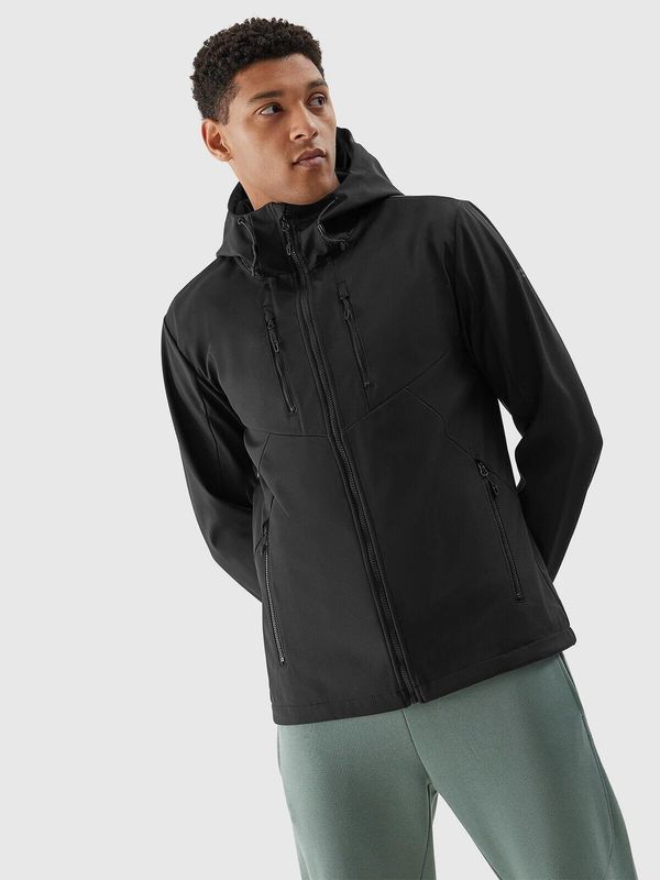 4F Men's windproof jacket softshell membrane 8000 4F - black