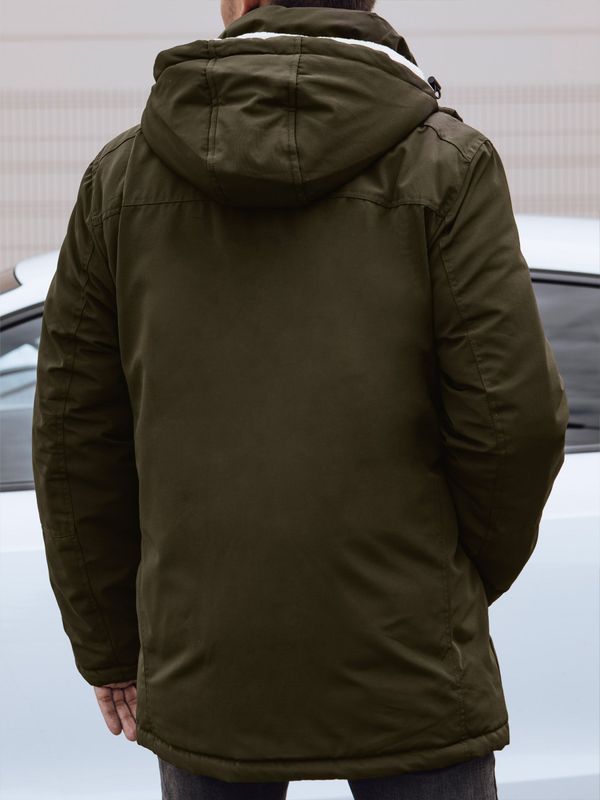 DStreet Men's winter jacket with hood green Dstreet