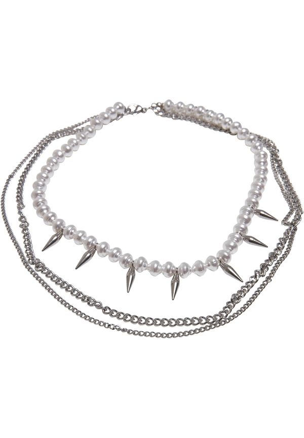 Urban Classics Accessoires Meridian Pearl Silver Layering Necklace