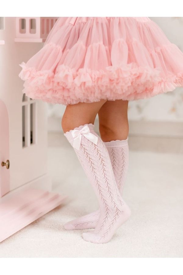 Milena Milena Children's Lacy Knee Socks With Bow Pink