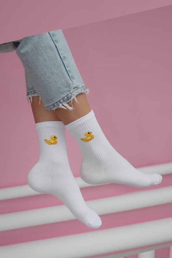 Milena Milena Women's Cotton Socks Ducklings White