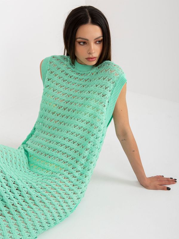 Fashionhunters Mint knitted maxi dress