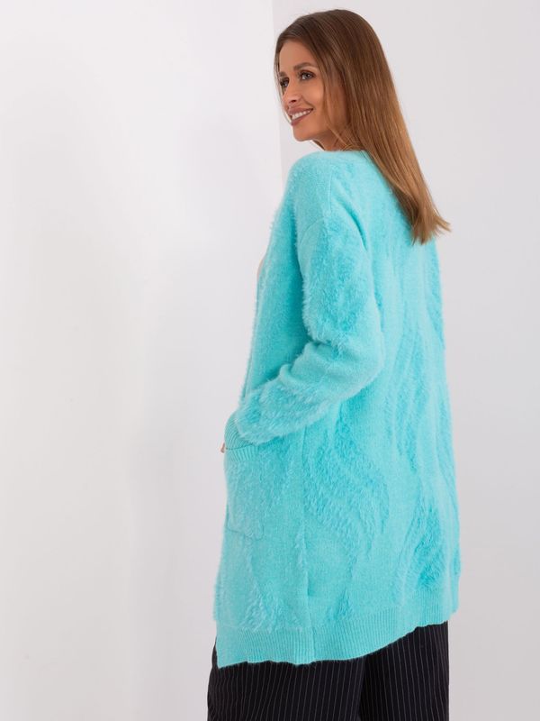 Fashionhunters Mint pattern cardigan without fastening