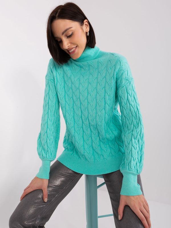 Fashionhunters Mint turtleneck made of soft knit