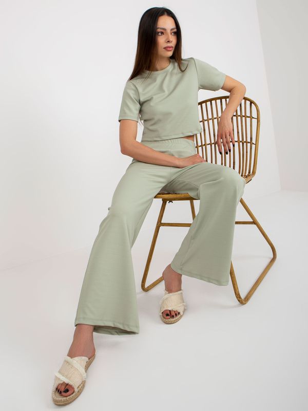 Fashionhunters Mint two-piece casual set with trousers