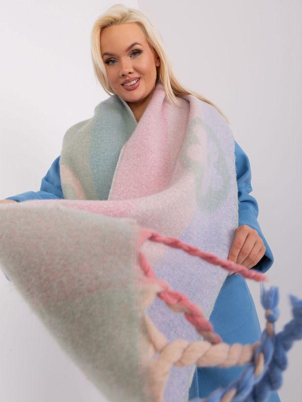 Fashionhunters Mint winter scarf with patterns