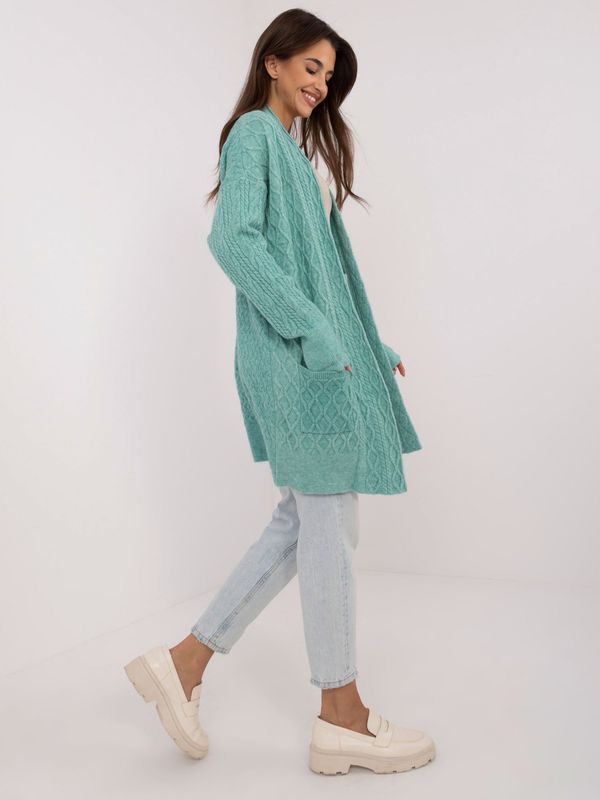 Fashionhunters Mint women's cardigan without fastening