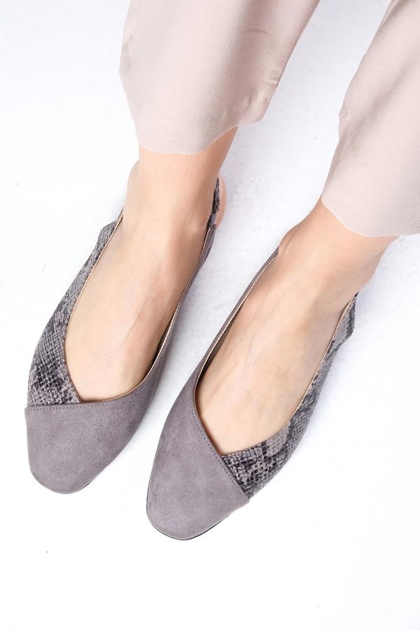 Mio Gusto Mio Gusto Debby Women's Gray Flat Flat Flat Flat Flat Shoes Shoes