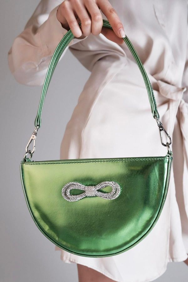 Mio Gusto Mio Gusto Green Color Bow Detailed Women's Hand And Shoulder Bag