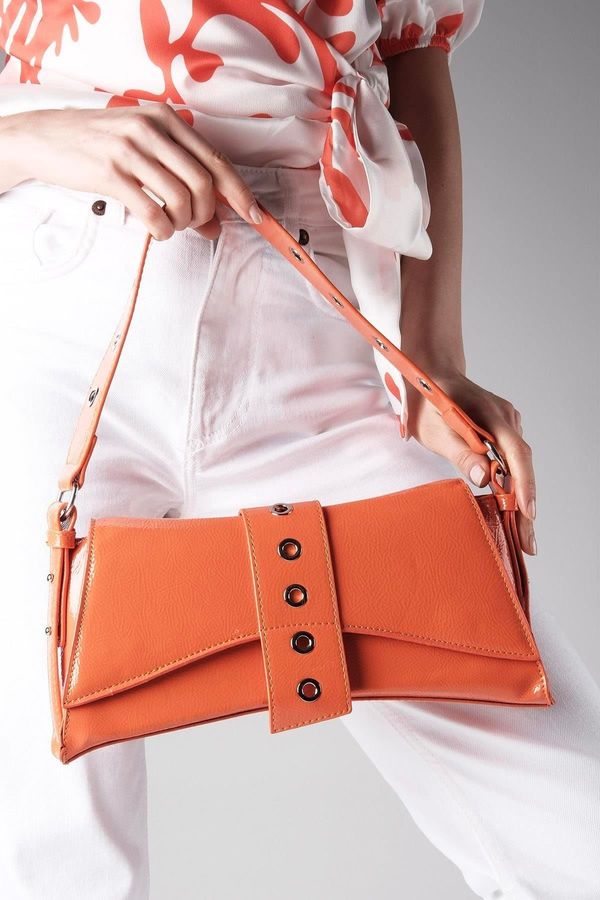 Mio Gusto Mio Gusto Orange Color Hand And Shoulder Women's Baguette Bag