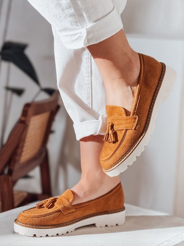 DStreet Mokasyny damskie ażurowe VANESSO kamelowe Dstreet