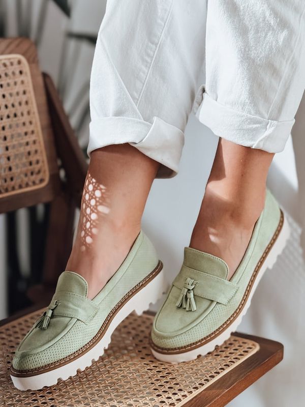 DStreet Mokasyny damskie ażurowe VANESSO zielony Dstreet