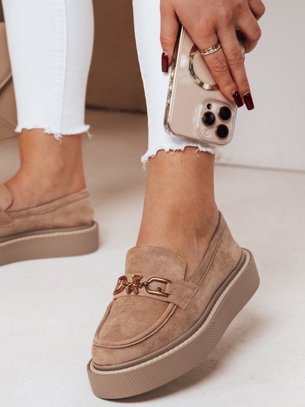 DStreet Mokasyny damskie na platformie LOFELIS khaki Dstreet
