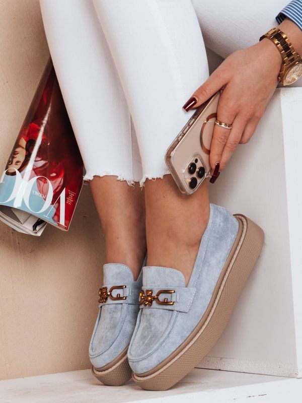 DStreet Mokasyny damskie na platformie LOFELIS niebieskie Dstreet