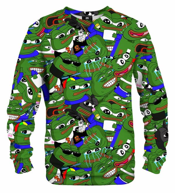 Mr. GUGU & Miss GO Mr. GUGU & Miss GO Unisex's Pepe Memes Sweater S-Pc2337