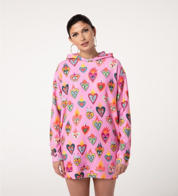 Mr. GUGU & Miss GO Mr. GUGU & Miss GO Woman's Hoodie Dress OHD1859