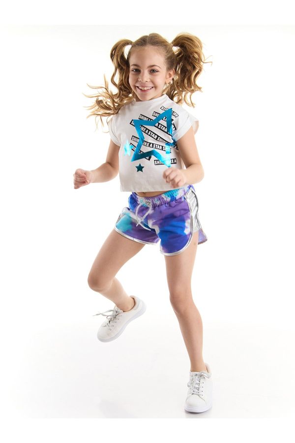 mshb&g mshb&g Blue Star Girls Kids T-shirt Shorts Set