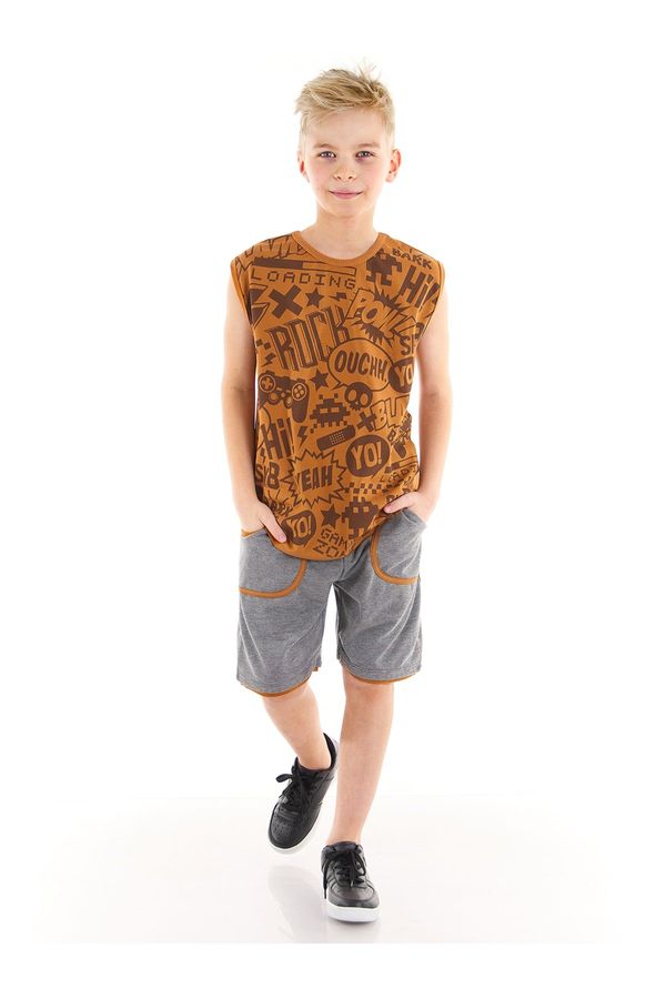 mshb&g mshb&g Comics Boy Mustard T-shirt Shorts Set